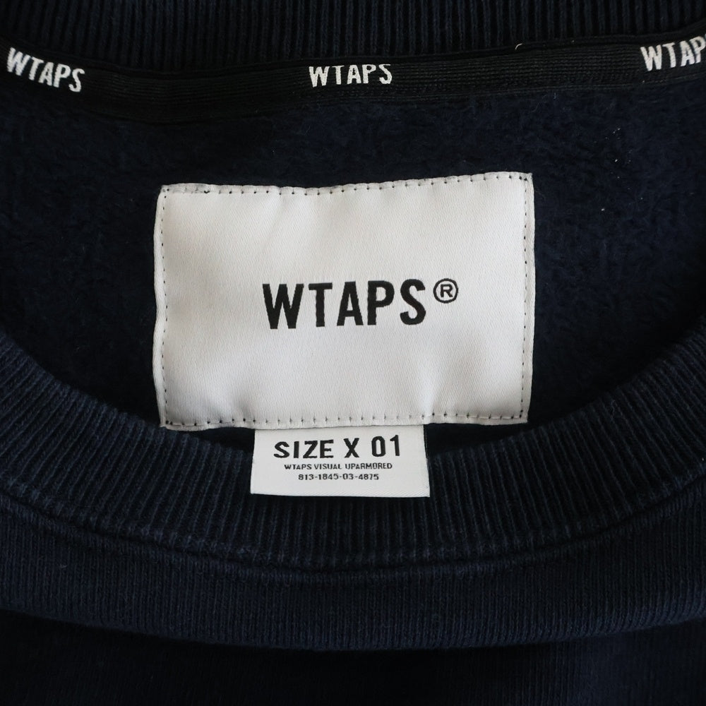 WTAPS(ダブルタップス) 25AW SIGN-RGYD SWEATER フロントロゴ クルーネックスウェット トレーナー ネイビー 252ATDT-CSM05