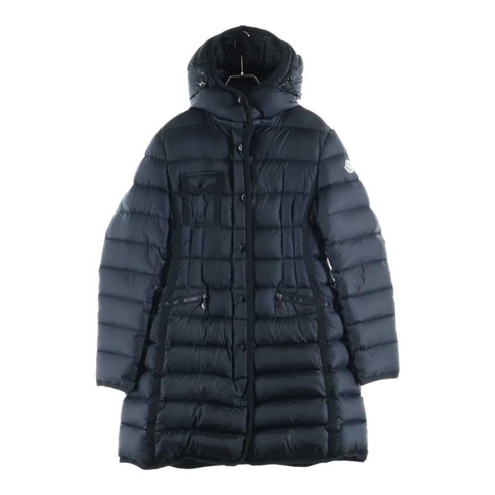MONCLER(モンクレール) HERMINE GIUBBOTTO エルミン ジップアップ フーデッド ロング ダウン ジャケット コート ブラック レディース 220934995705 53048