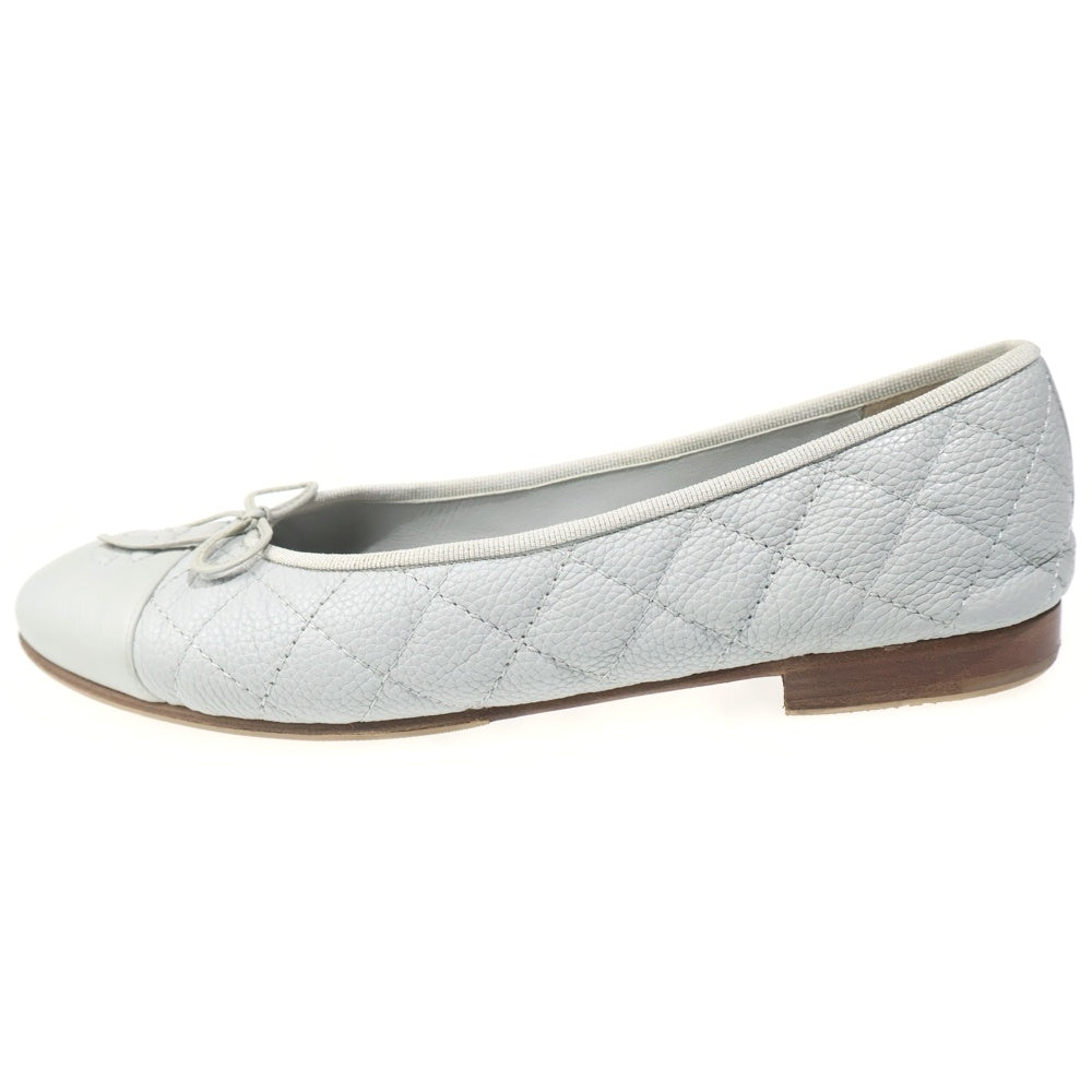 CHANEL(シャネル) BALLET FLATS AGED CALFSKIN バレリーナ エイジド マトラッセ カーフスキン フラットシューズ パンプス レシース グレー G26250 レディース