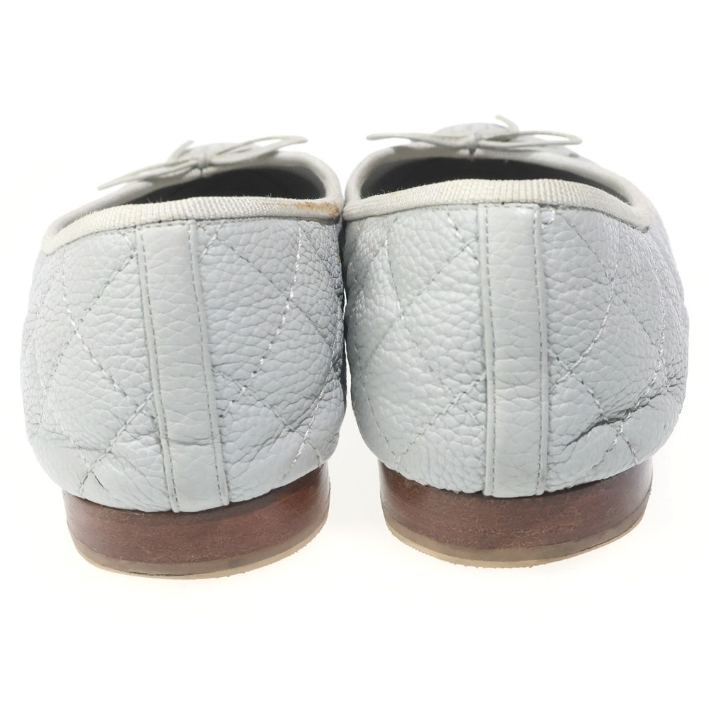 CHANEL(シャネル) BALLET FLATS AGED CALFSKIN バレリーナ エイジド マトラッセ カーフスキン フラットシューズ パンプス レシース グレー G26250 レディース