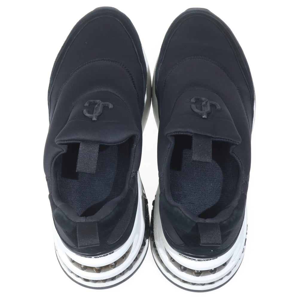 JIMMY CHOO(ジミーチュウ) MEMPHIS メンフィス レースレス ローカットスニーカー レディース ブラック