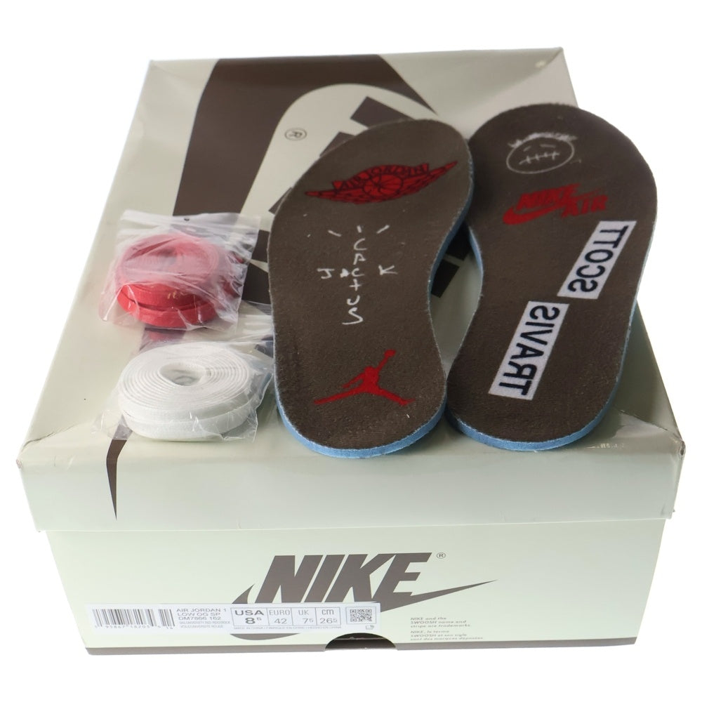 NIKE(ナイキ) ×TRAVIS SCOTT AIR JORDAN 1 LOW REVERSE MOCHA トラヴィススコット エアジョーダン 1 ローカットスニーカー US8.5/26.5cm DM7866-162