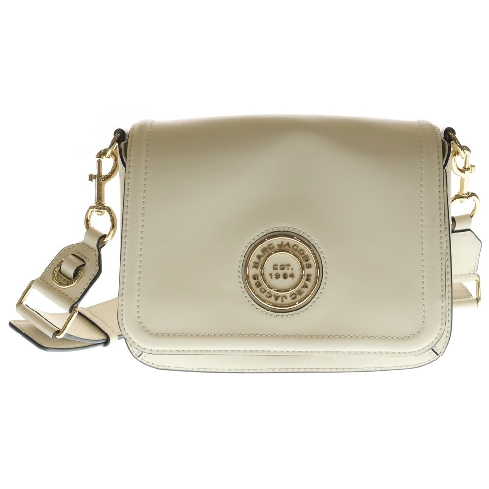 MARC JACOBS(マークジェイコブス) ロゴゴールド金具 レザー ショルダーバッグ アイボリー H901L01RE21