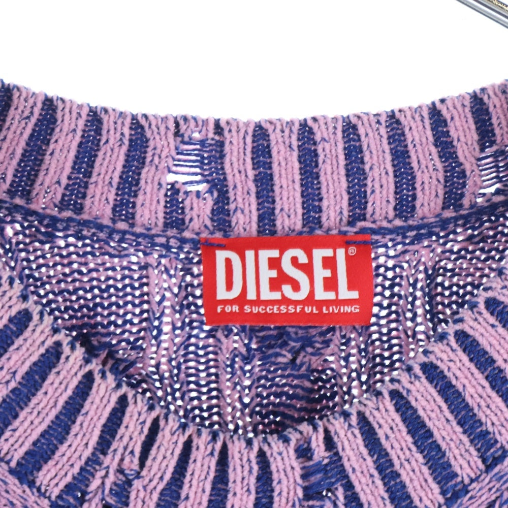 DIESEL(ディーゼル) M-PANTESSE エムパンテス クルーネックプルオーバー コットンニットセーター ピンク レディース A11492