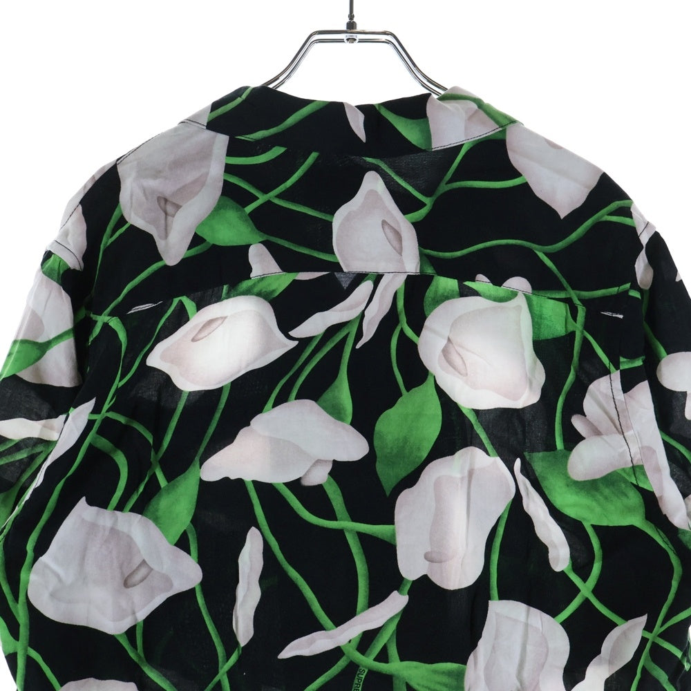 SUPREME(シュプリーム) 18SS Lily Rayon Shirt リリー レーヨン オープンカラー半袖シャツ アロハシャツ ブラック/グリーン