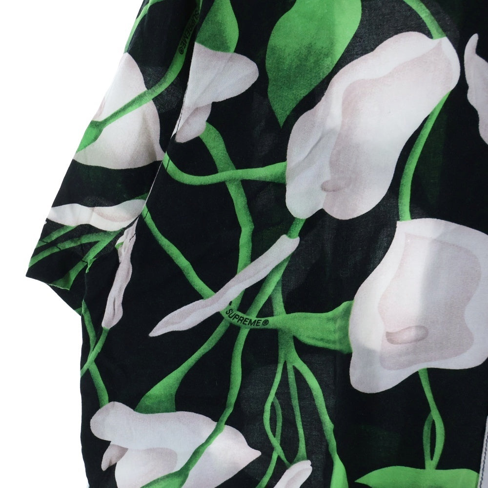 SUPREME(シュプリーム) 18SS Lily Rayon Shirt リリー レーヨン オープンカラー半袖シャツ アロハシャツ ブラック/グリーン