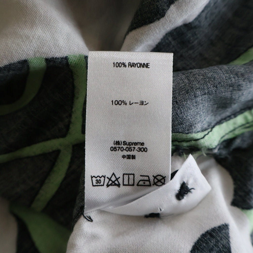 SUPREME(シュプリーム) 18SS Lily Rayon Shirt リリー レーヨン オープンカラー半袖シャツ アロハシャツ ブラック/グリーン