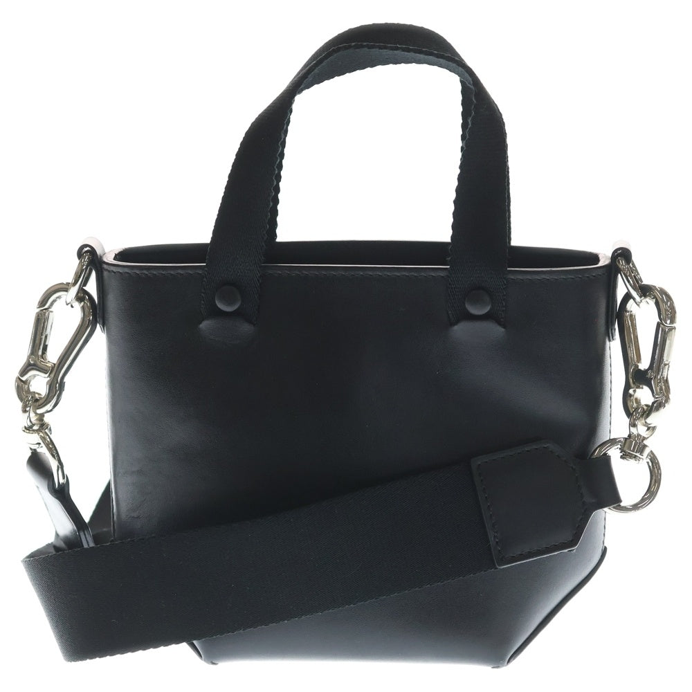 DSQUARED2(ディースクエアード) 20AW ロゴプリント 2WAY レザーマイクロショルダーバッグ トートバッグ ハンドバッグ ブラック S83SP0030