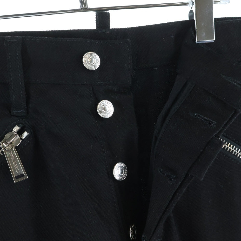 DSQUARED2(ディースクエアード) MILITARY JEAN ミリタリージーン ボタンフライ サイドジップ デニムパンツ ジーンズ ブラック S74KB0416