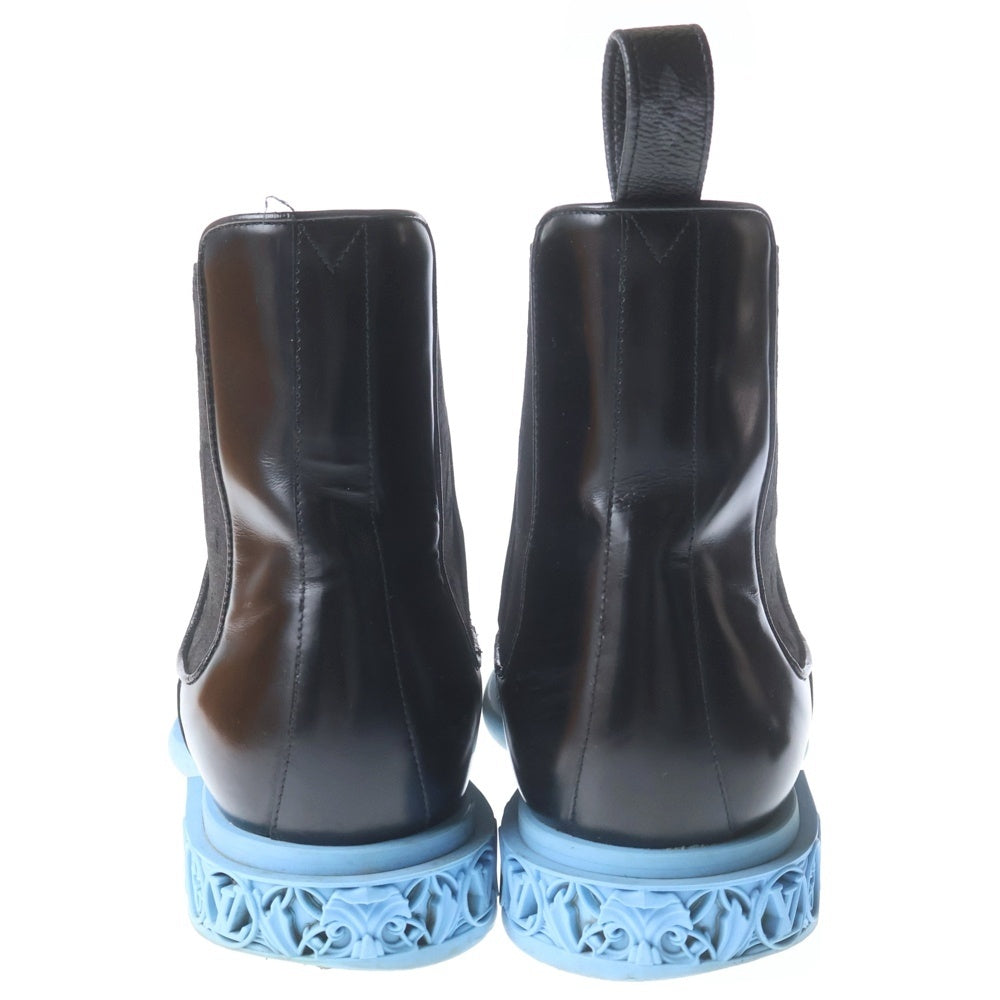 LOUIS VUITTON(ルイヴィトン) フォーマル ディメンション ライン チェルシーブーツ サイドゴア レザーブーツ ドレスシューズ ブラック/ブルー DI0232