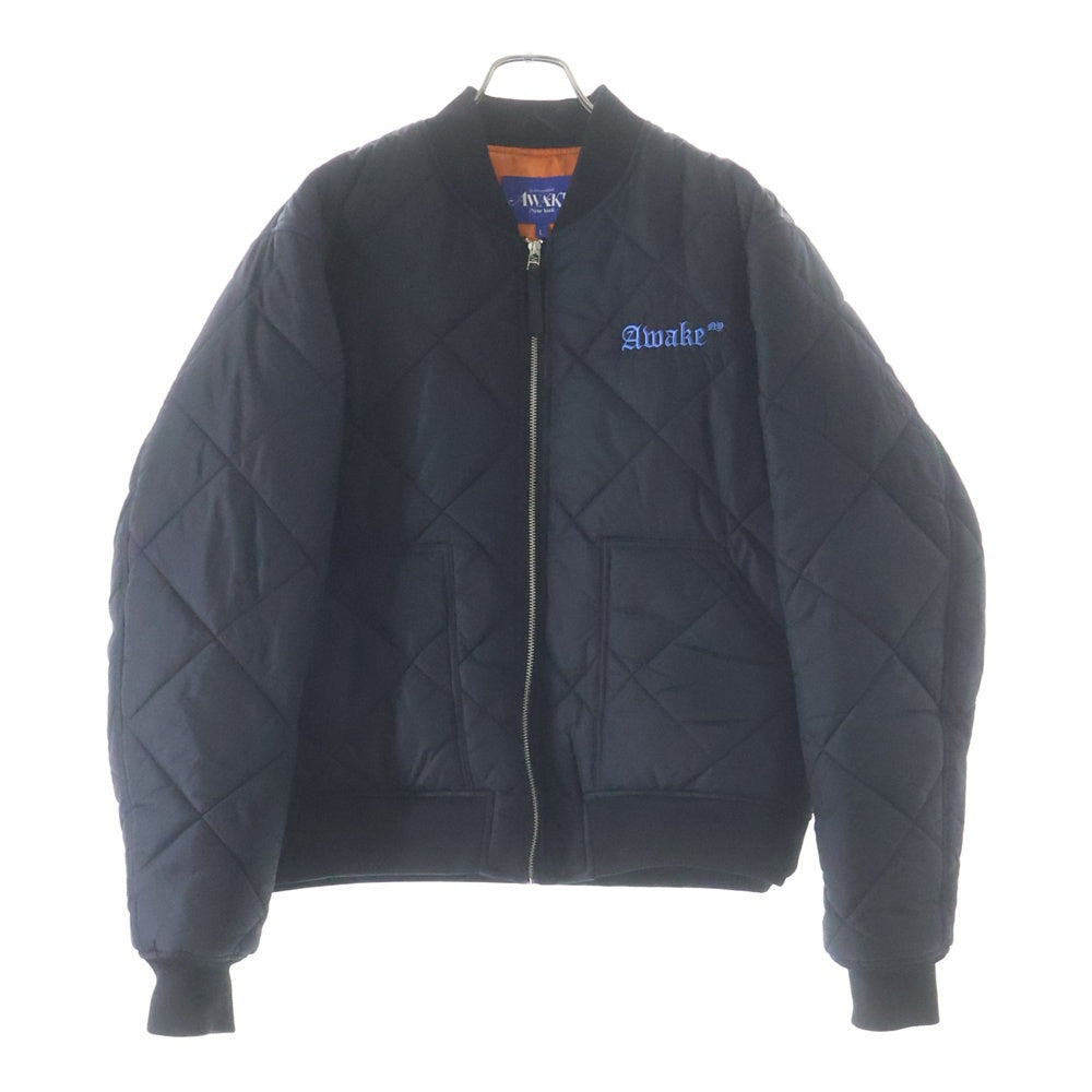 AWAKE NY(アウェイク ニューヨーク) 22AW QUILTED PATCH BOMBER JACKET キルティング パッチ ジップアップボンバージャケット ブラック