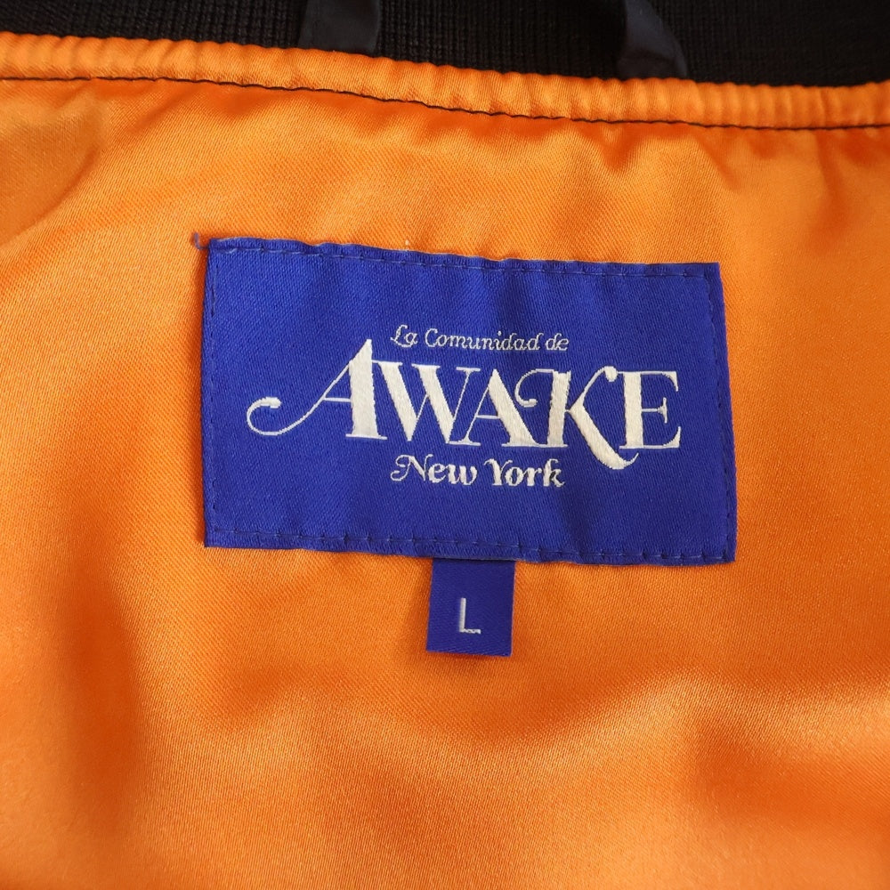 AWAKE NY(アウェイク ニューヨーク) 22AW QUILTED PATCH BOMBER JACKET キルティング パッチ ジップアップボンバージャケット ブラック
