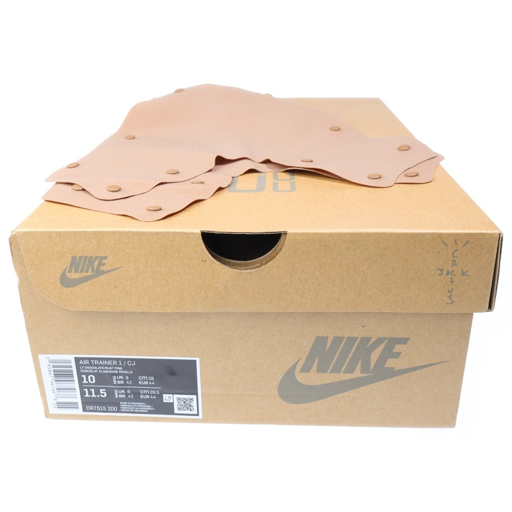 NIKE(ナイキ) ×TRAVIS SCOTT AIR TRAINER 1 トラヴィススコット エアトレーナー ミッドカットスニーカー US10/28cm ブラウン DR7515-200