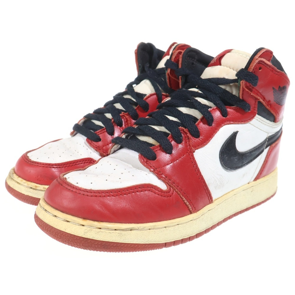 NIKE(ナイキ) 【観賞用 1994年製】 AIR JORDAN 1 RETRO HIGH Chicago エア ジョーダン1 レトロ シカゴ ハイカット スニーカー キッズ レッド/ホワイト US5.5Y/24cm 153126-101 レディース