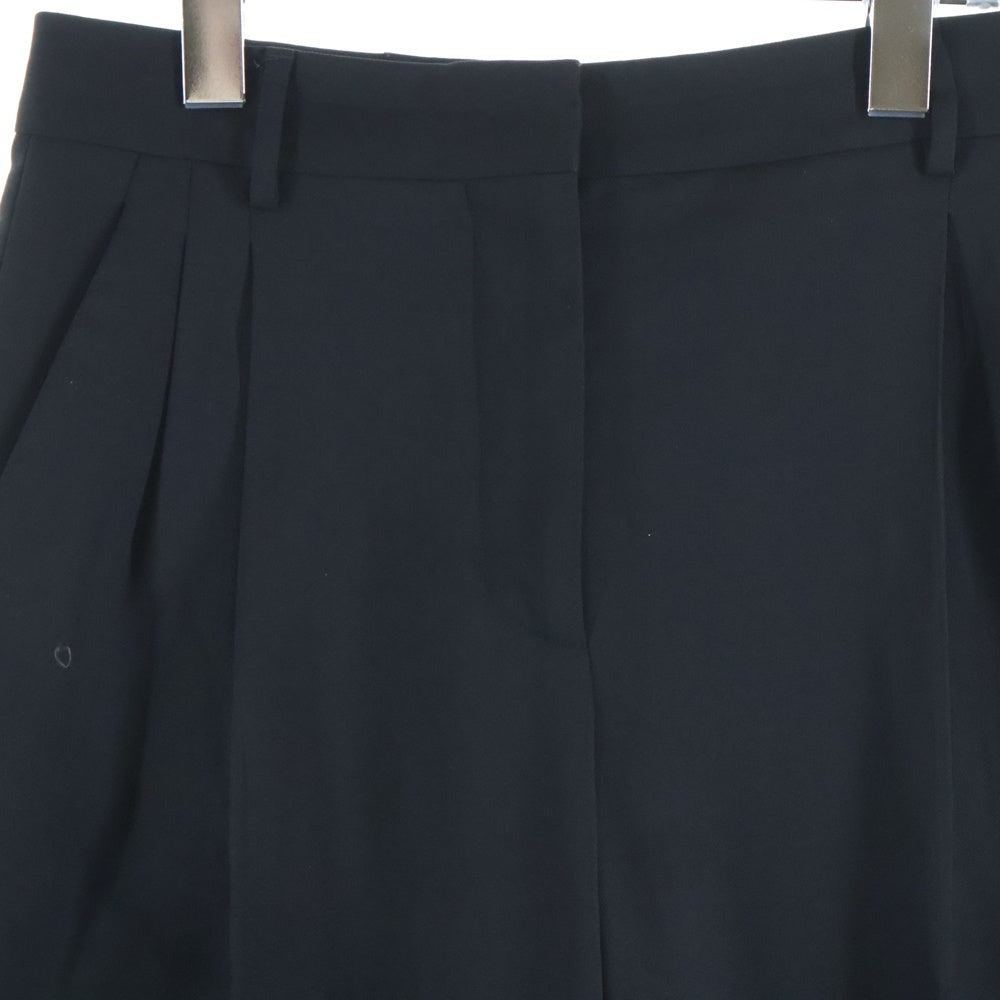 LOEWE(ロエベ) WOOL GABARDINE 2-TUCK WIDE PANTS ウールギャバジン 2タックワイドスラックスパンツ ブラック Q825331X08 レディース