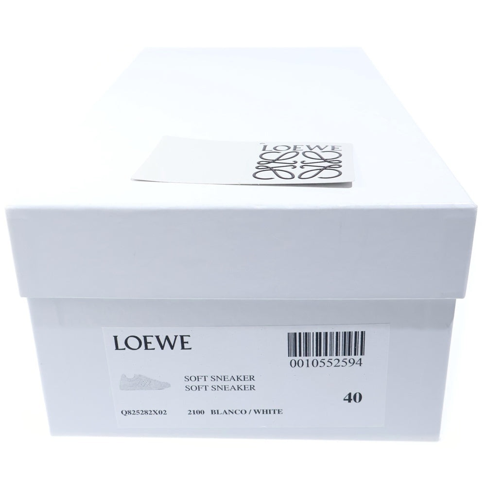 LOEWE(ロエベ) アナグラムデザイン レースアップ レザー ローカット スニーカー ホワイト Q825282X02 レディース