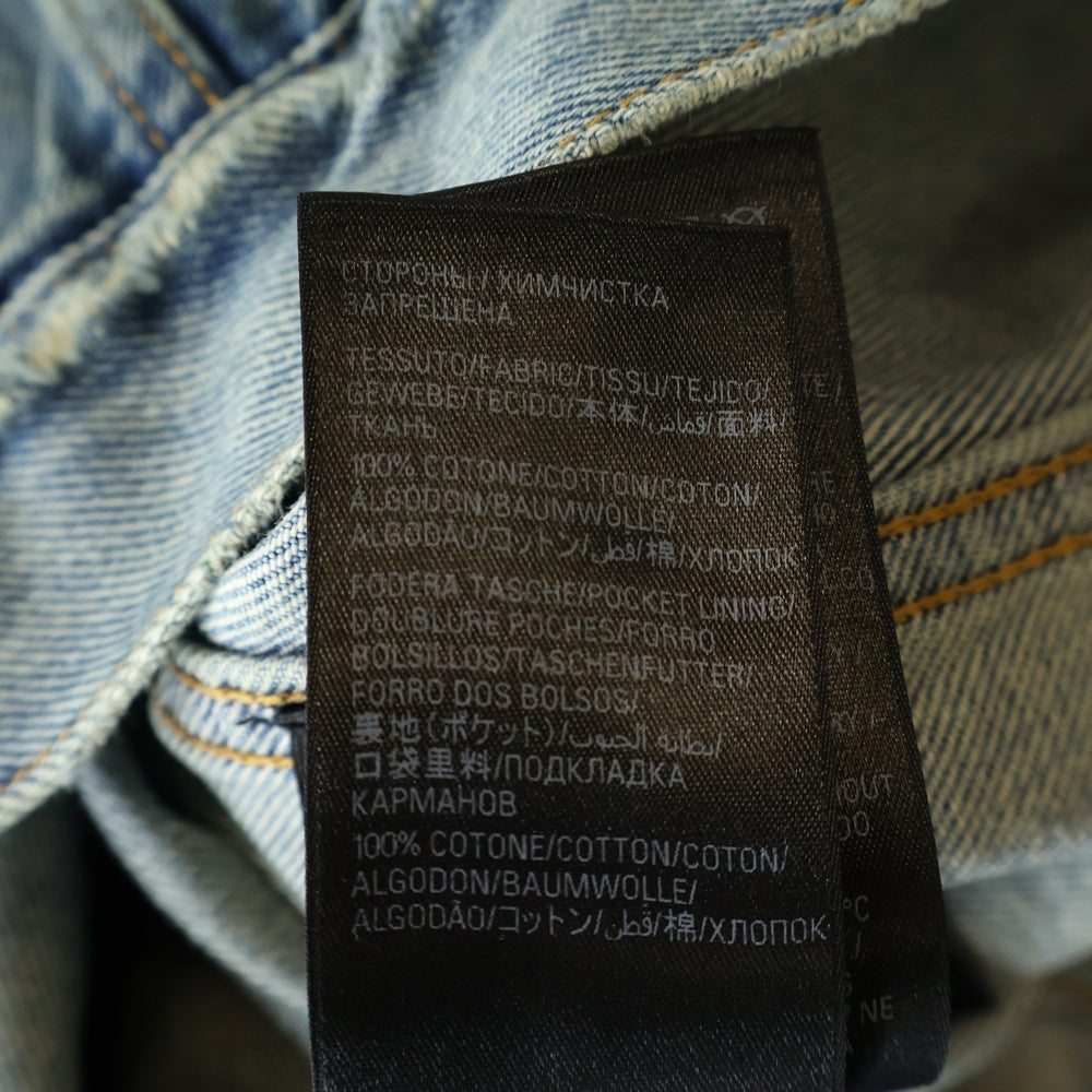 BALENCIAGA(バレンシアガ) 23SS PATCHED DESTROYED JACKET IN ACID BLUE パッチ ダメージ加工 デストロイ デニムジャケット 727840 TNW01 インディゴ