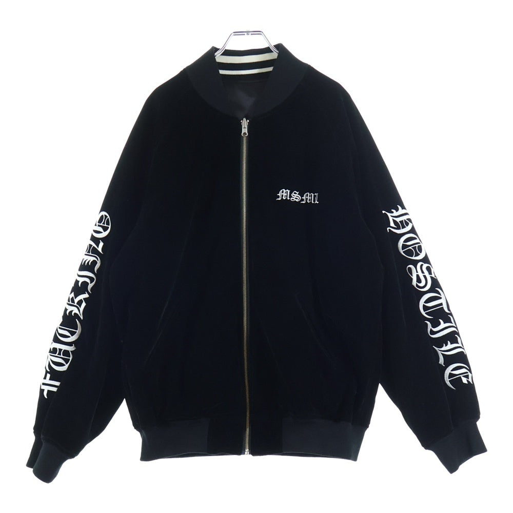 AMERI(アメリ) ×MSML スカル刺繍 ペロア リバーシブル スカジャン ジャケット ブラック M1-02B5-JK04