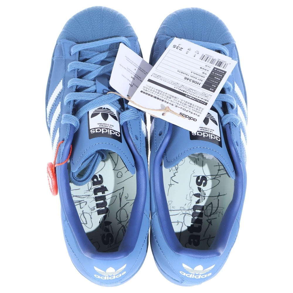 adidas(アディダス) ×DAIKI TSUNETA ×ATOMS SUPERSTER 常田大希 アトモス スーパースター ローカットスニーカー レディース ブルー US5.5/23.5cm H06346