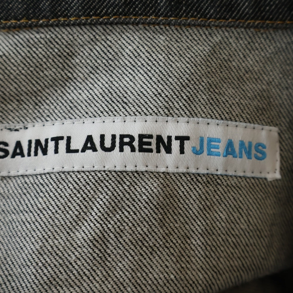 SAINT LAURENT PARIS(サンローランパリ) JEANS YSLボタン デニムジャケット ブラック YG00A093