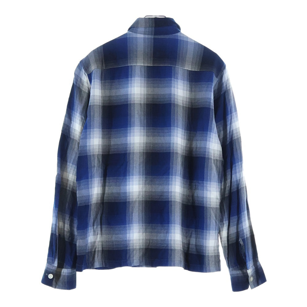 WACKO MARIA(ワコマリア) 13SS オンブレチェック柄 レーヨン 長袖ネルシャツ ブルー 13SS-OMB-10