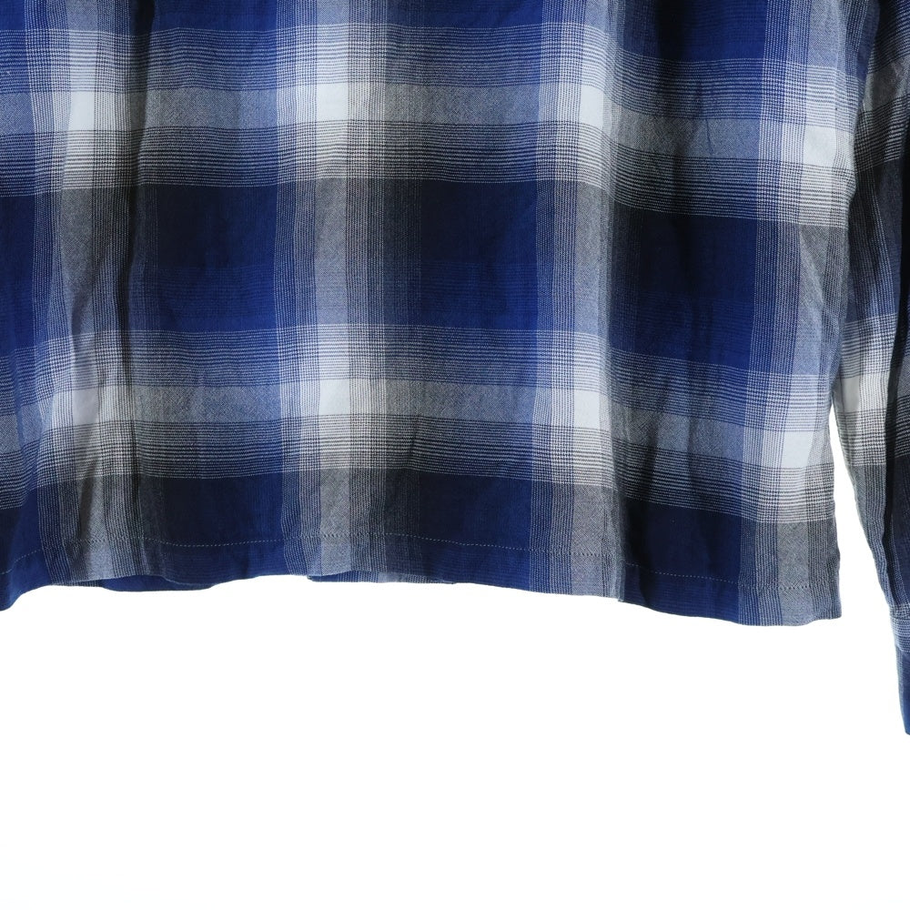 WACKO MARIA(ワコマリア) 13SS オンブレチェック柄 レーヨン 長袖ネルシャツ ブルー 13SS-OMB-10