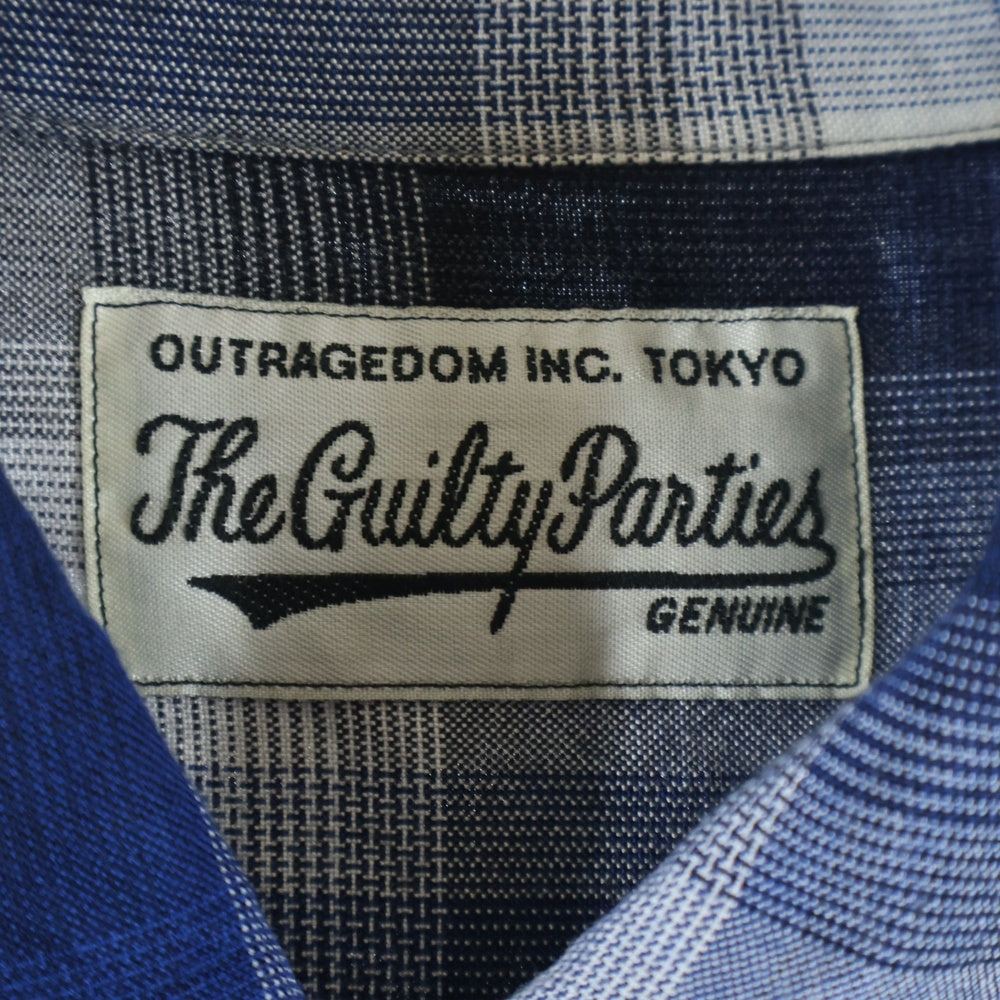 WACKO MARIA(ワコマリア) 13SS オンブレチェック柄 レーヨン 長袖ネルシャツ ブルー 13SS-OMB-10