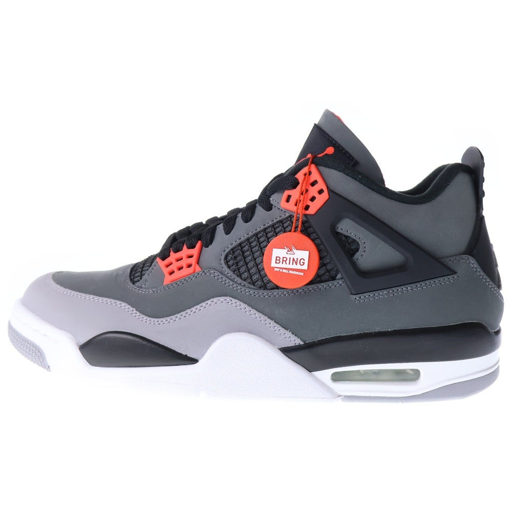 NIKE(ナイキ) AIR JORDAN 4 RETRO INFRARED23 エアジョーダン4 レトロ インフラレッド ハイカットスニーカー グレー/ブラック US9.5/27.5cm DH6927-061