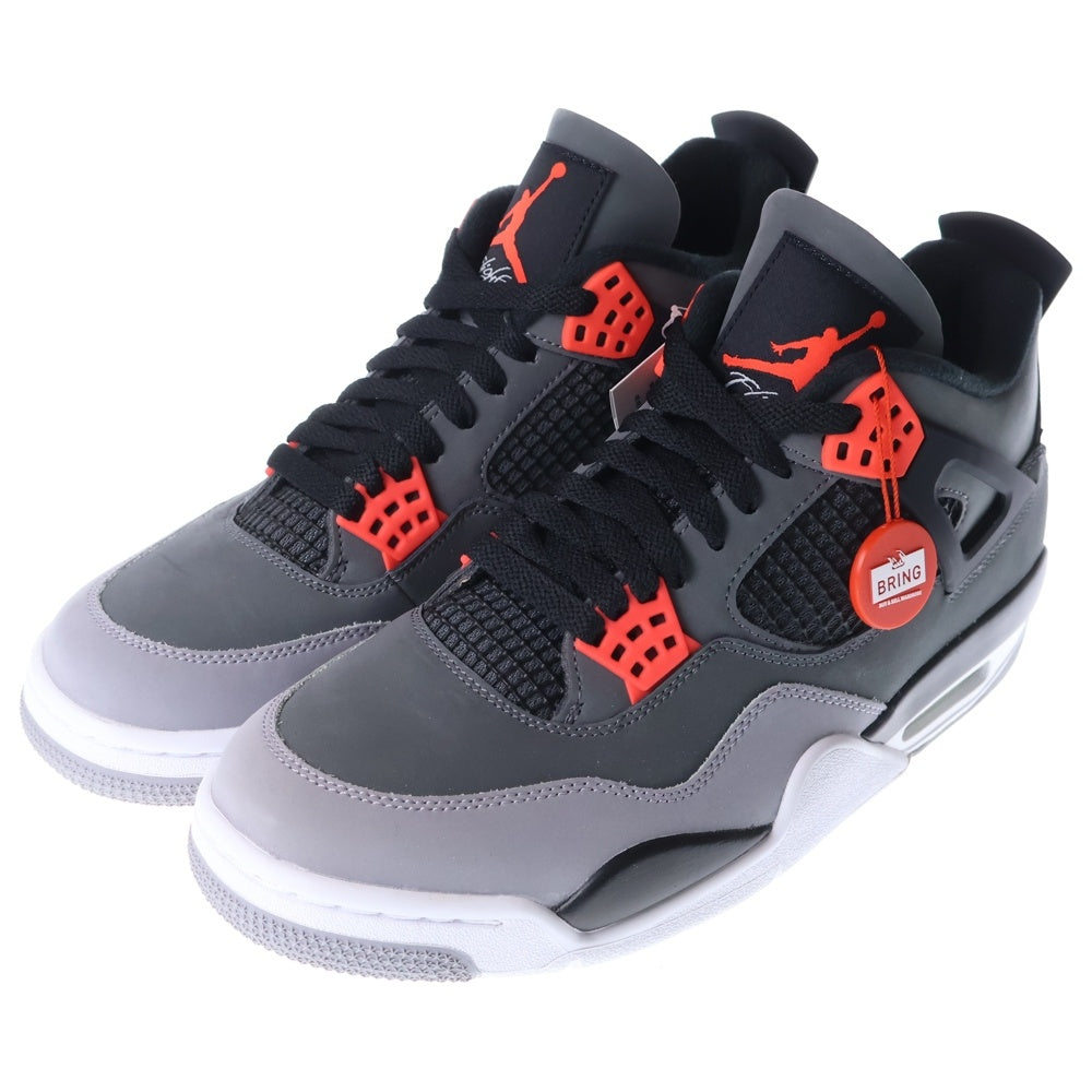 NIKE(ナイキ) AIR JORDAN 4 RETRO INFRARED23 エアジョーダン4 レトロ インフラレッド ハイカットスニーカー グレー/ブラック US9.5/27.5cm DH6927-061