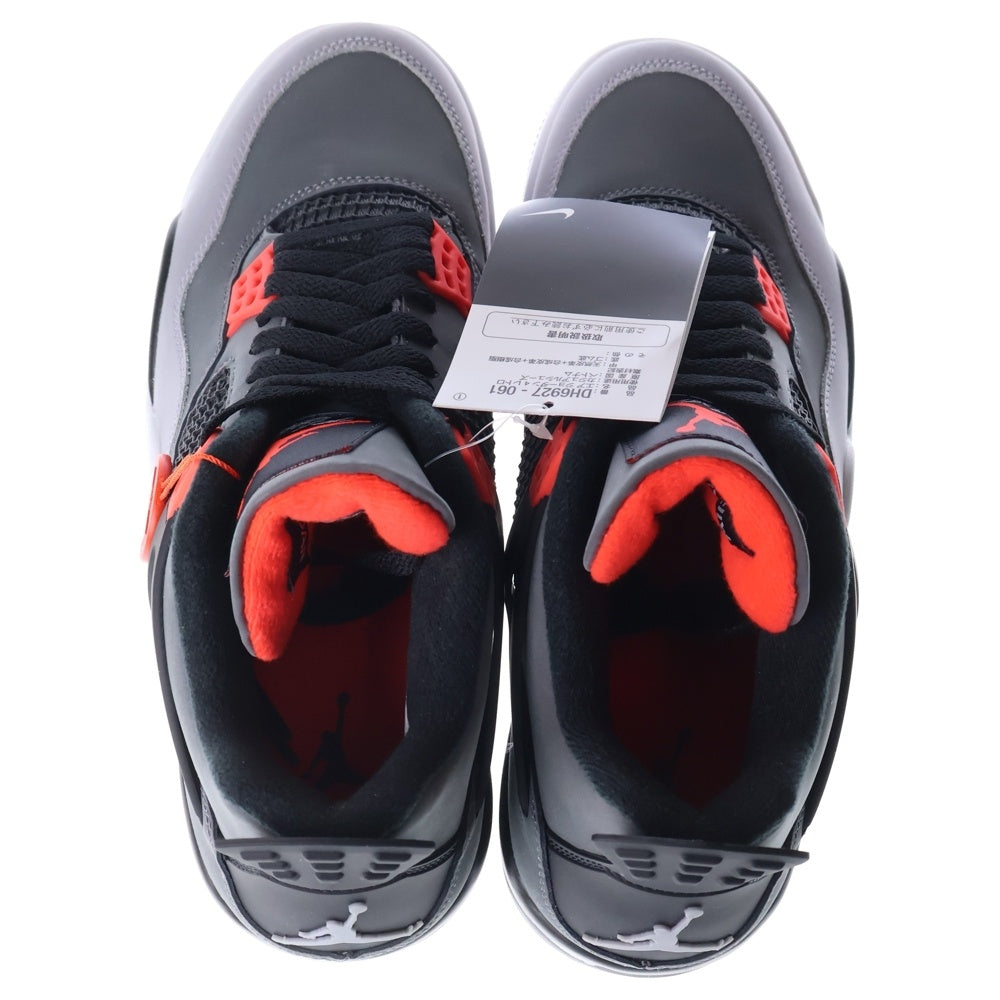 NIKE(ナイキ) AIR JORDAN 4 RETRO INFRARED23 エアジョーダン4 レトロ インフラレッド ハイカットスニーカー グレー/ブラック US9.5/27.5cm DH6927-061