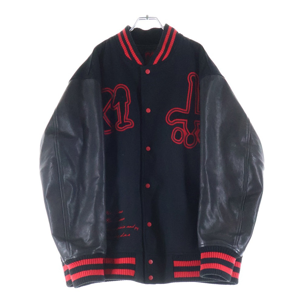 cvtvlist カタリスト CREW UNIVERSITY JACKET クルー ユニバーシティ スタジアムジャンパー バーシティジャケット スタジャン ブラック UNIJK-003 cvtvlist(カタリスト) CREW UNIVERSITY JACKET クルー ユニバーシティ