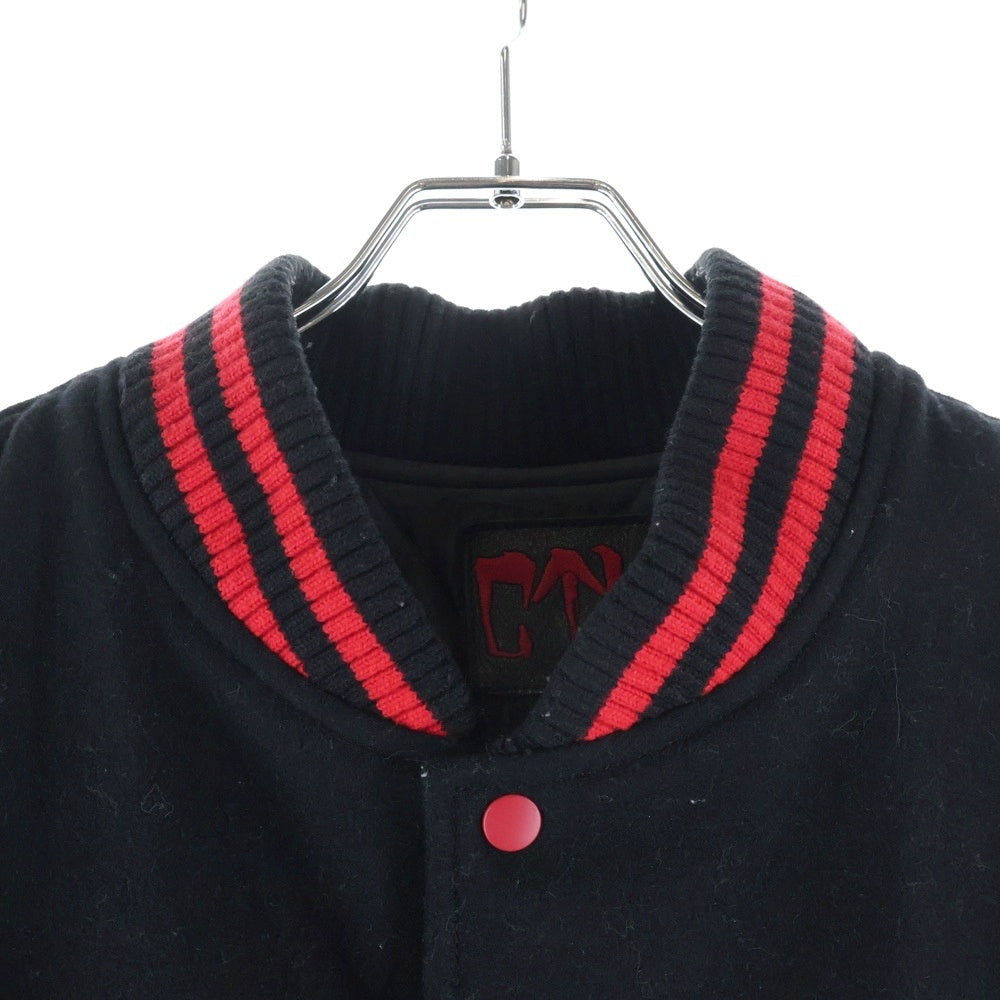 cvtvlist(カタリスト) CREW UNIVERSITY JACKET クルー ユニバーシティ スタジアムジャンパー バーシティジャケット スタジャン ブラック UNIJK-003