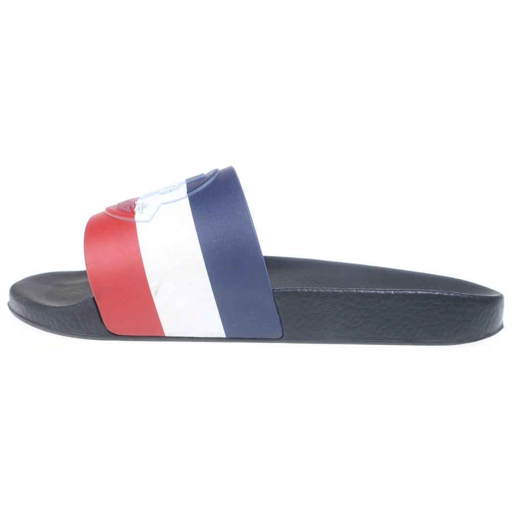 MONCLER(モンクレール) BASILE バジーレ シャワー トリコロール フラット スライド サンダル シューズ ブラック