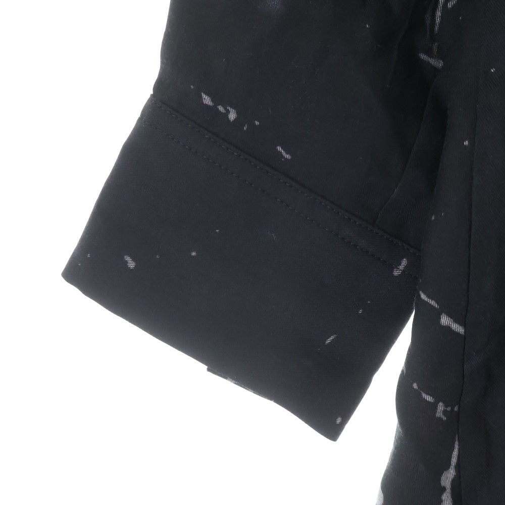 Y's(ワイズ) 25AW ANGEL PRINT DUNGAREE TWILL SHIRT エンジェル プリント ダンガリー ツイル ドレスシャツ レディース ブラック YL-D02-205