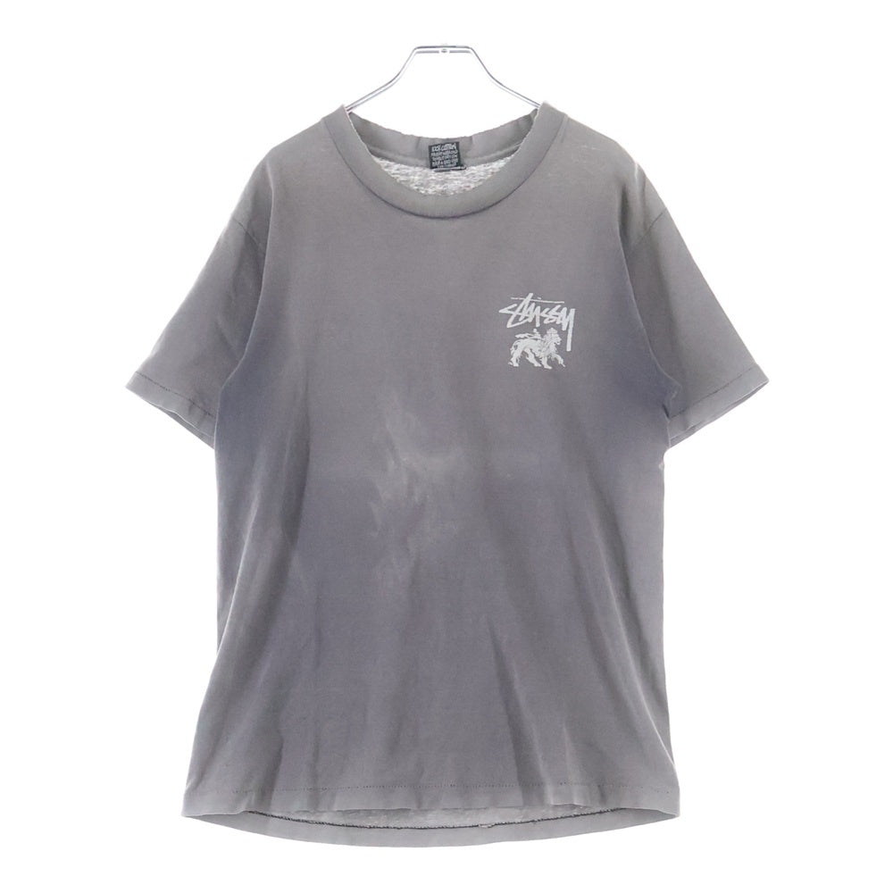 STUSSY(ステューシー) 80S VINTAGE RASTA LION TEE ヴィンテージ ラスタライオン 両面プリントTシャツ 初期黒タグ 半袖クルーネックカットソー ブラック