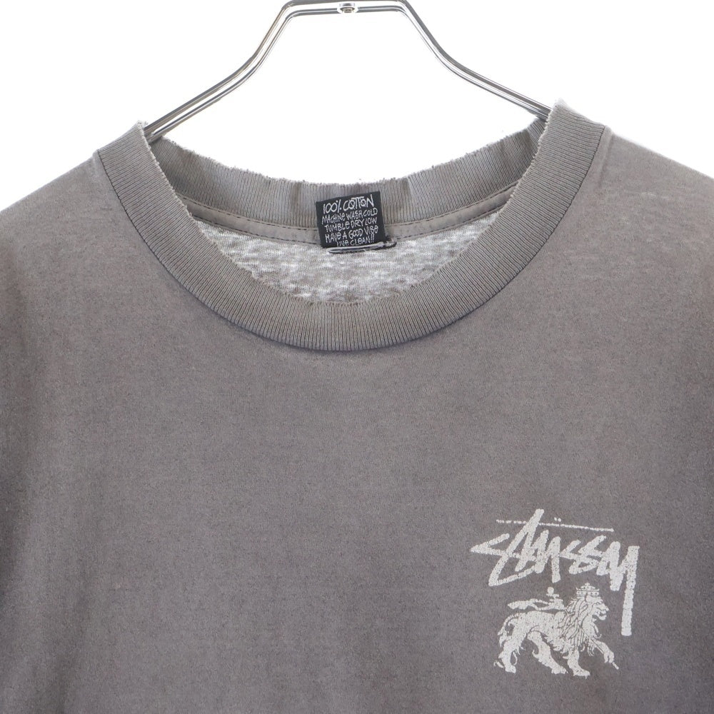 STUSSY(ステューシー) 80S VINTAGE RASTA LION TEE ヴィンテージ ラスタライオン 両面プリントTシャツ 初期黒タグ 半袖クルーネックカットソー ブラック