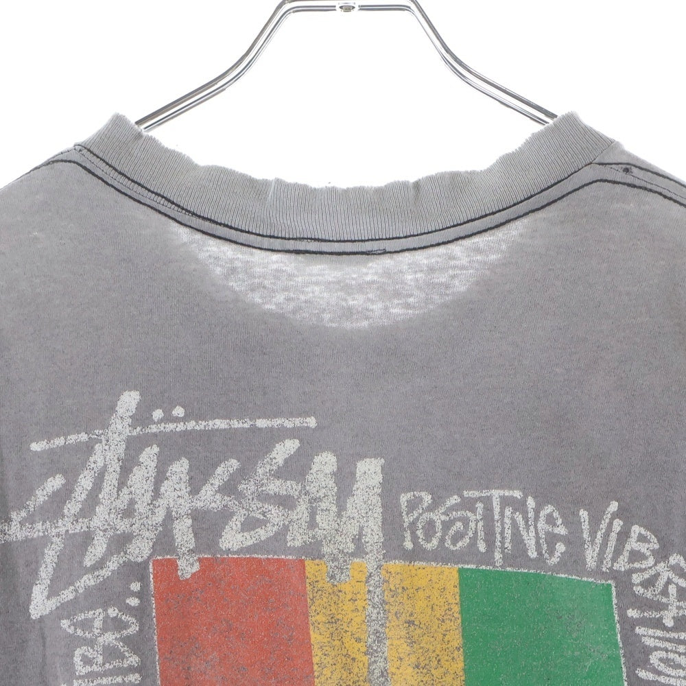 STUSSY(ステューシー) 80S VINTAGE RASTA LION TEE ヴィンテージ ラスタライオン 両面プリントTシャツ 初期黒タグ 半袖クルーネックカットソー ブラック