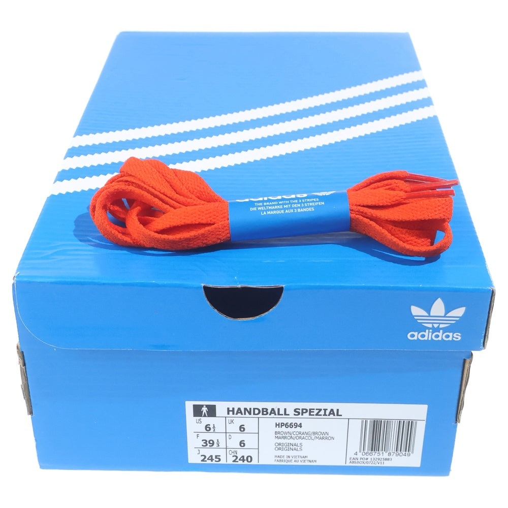 adidas(アディダス) ×SHUKYU ×E-WAX HANDBALL SPEZIAL シュウキュウ イーワックス ハンドボール スぺツィアル ローカットスニーカー レディース ブラウン US6.5/24.5cm HP6694