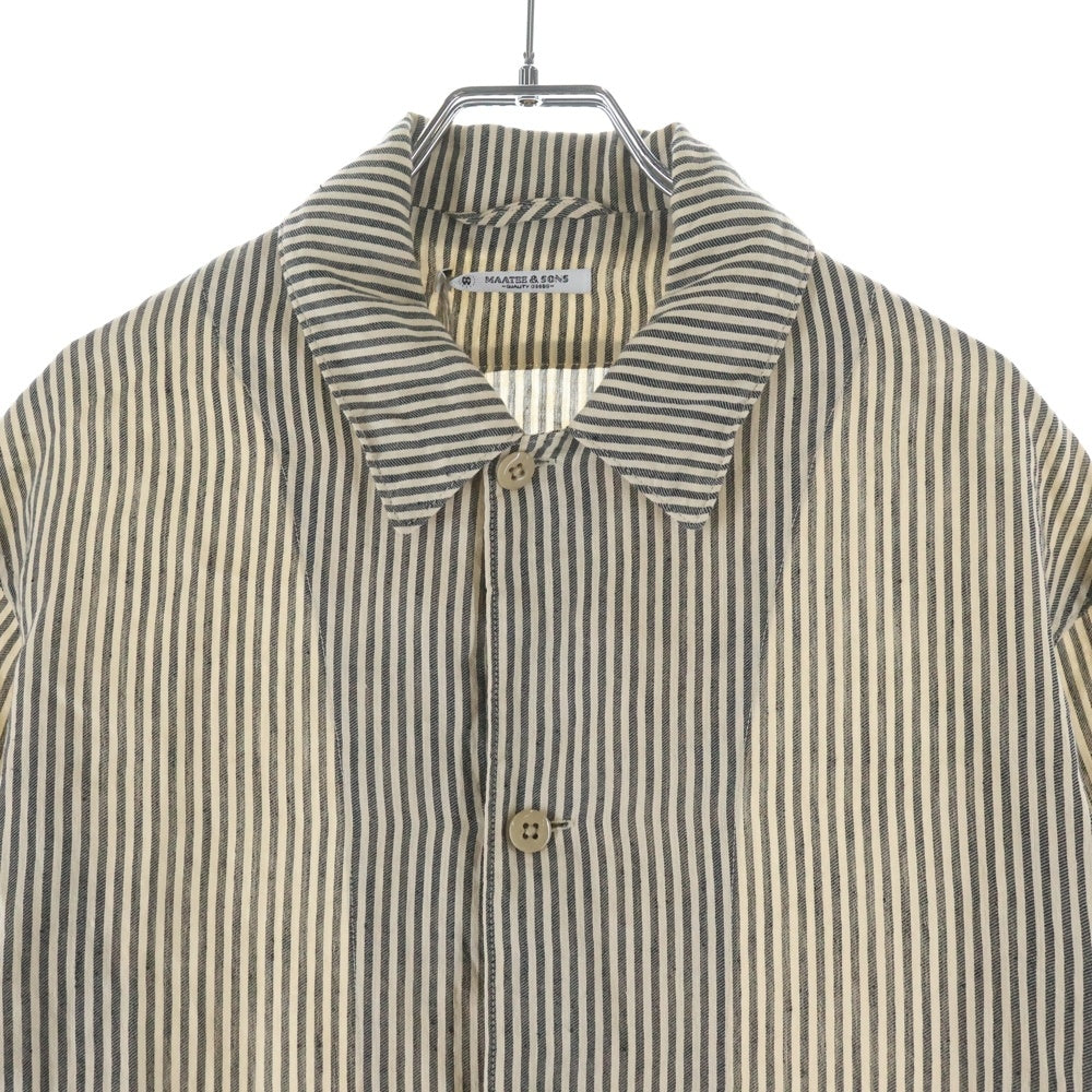 MAATEE&SONS(マーティーアンドサンズ) SHIRTS JACKET C/L/N シャツ ジャケット リネン ストライプ 長袖シャツ ベージュ MT4103-0610B