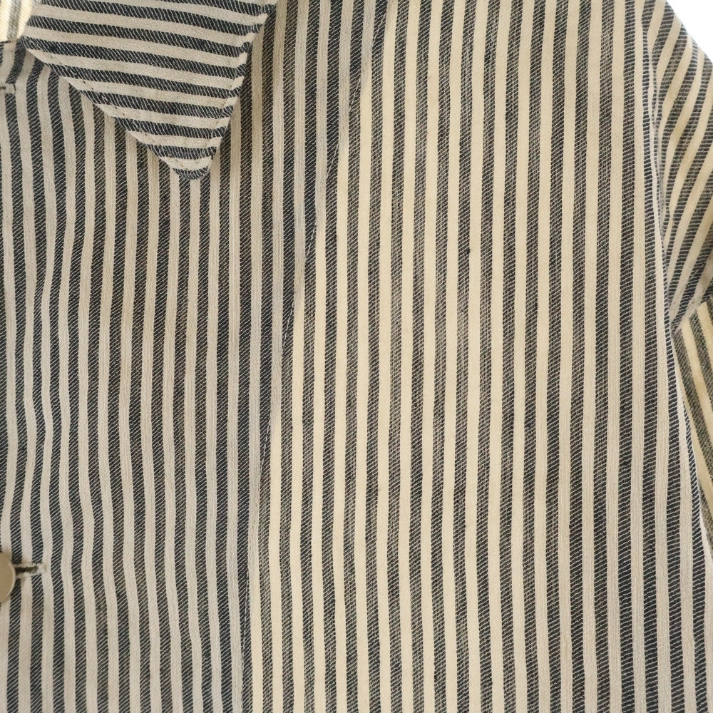 MAATEE&SONS(マーティーアンドサンズ) SHIRTS JACKET C/L/N シャツ ジャケット リネン ストライプ 長袖シャツ ベージュ MT4103-0610B