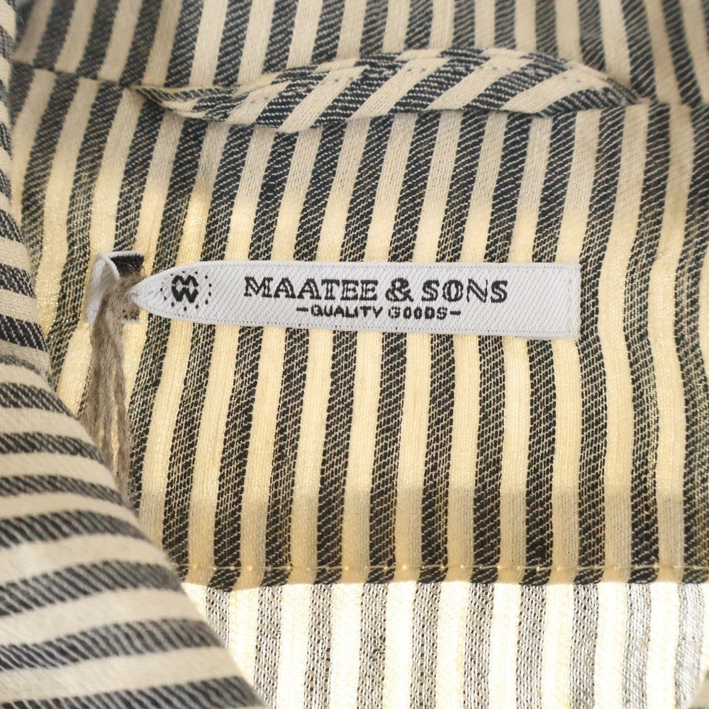 MAATEE&SONS(マーティーアンドサンズ) SHIRTS JACKET C/L/N シャツ ジャケット リネン ストライプ 長袖シャツ ベージュ MT4103-0610B