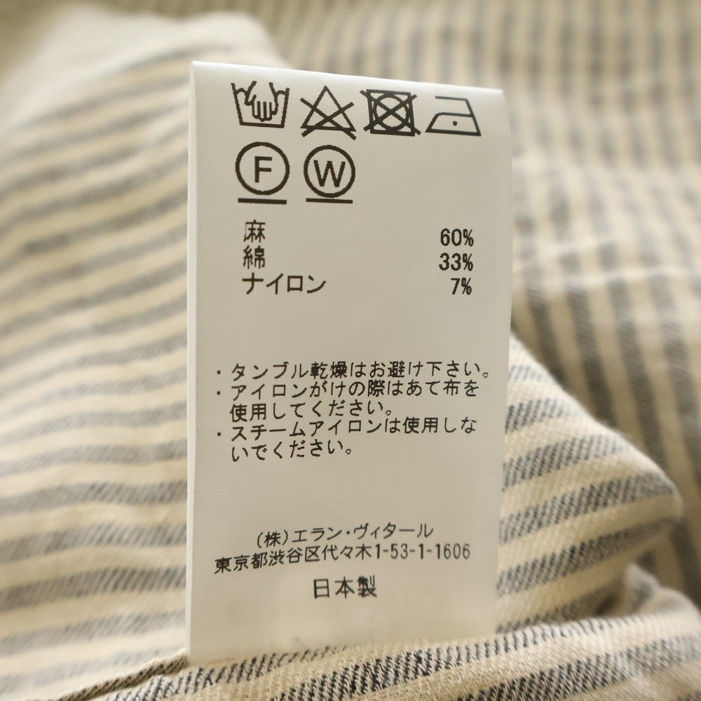 MAATEE&SONS(マーティーアンドサンズ) SHIRTS JACKET C/L/N シャツ ジャケット リネン ストライプ 長袖シャツ ベージュ MT4103-0610B