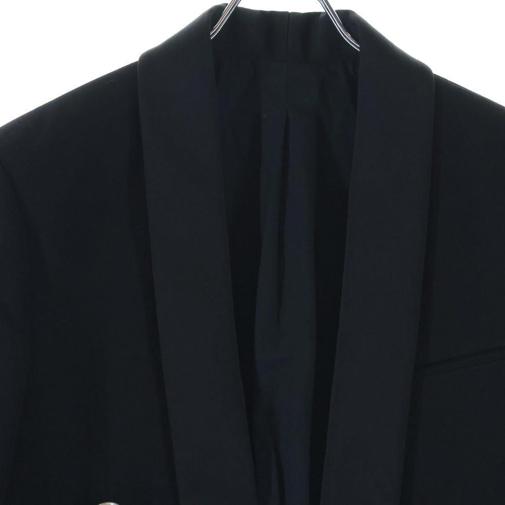 BALMAIN(バルマン) フランス製 タキシードショールカラー メタルボタン ショートテーラードジャケット ブラック T778C117
