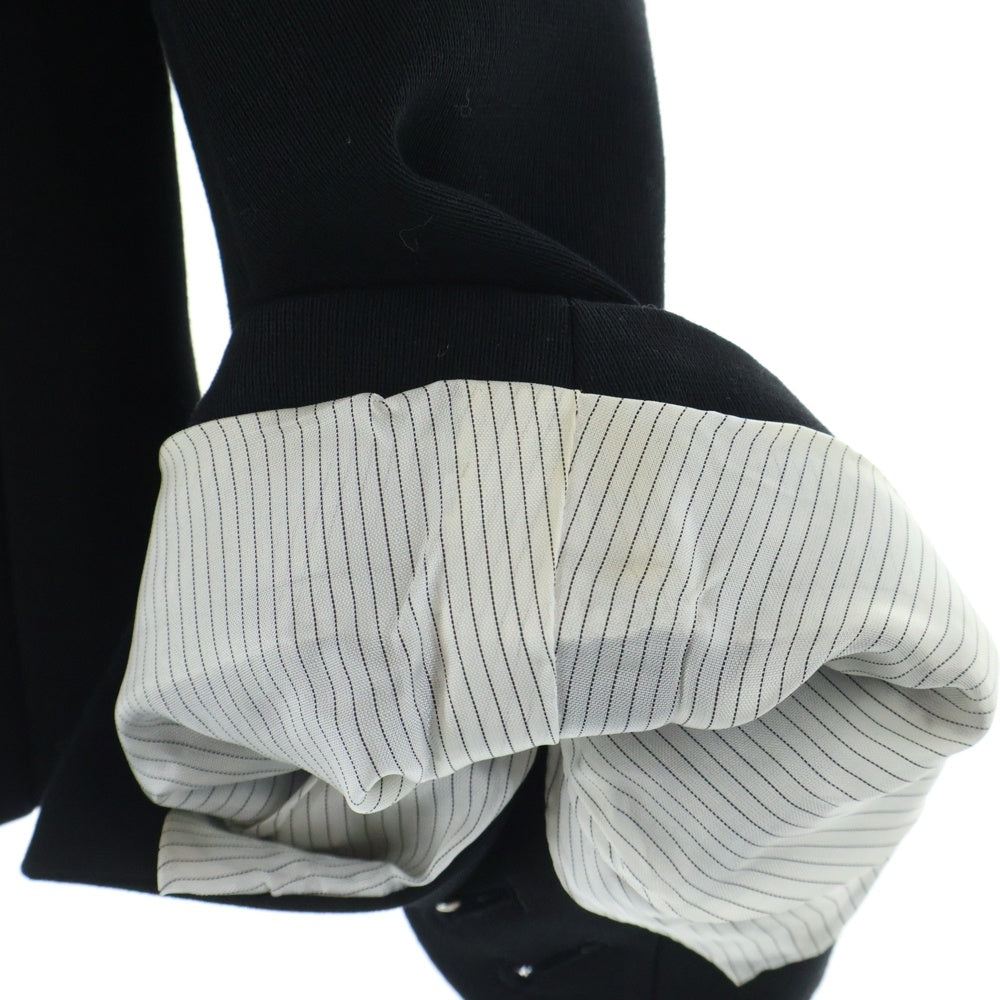 BALMAIN(バルマン) フランス製 タキシードショールカラー メタルボタン ショートテーラードジャケット ブラック T778C117