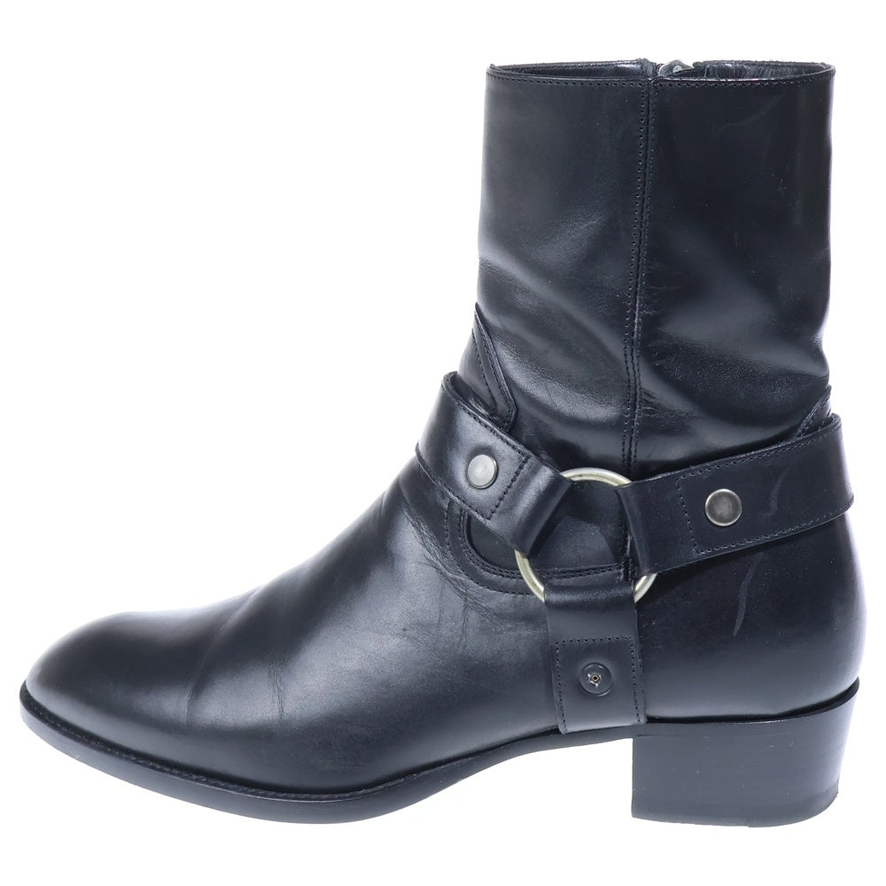 SAINT LAURENT PARIS(サンローランパリ) WYATT HARNESS RING BOOT ワイアットハーネス リング レザーブーツ ブラック 443190 AQS00
