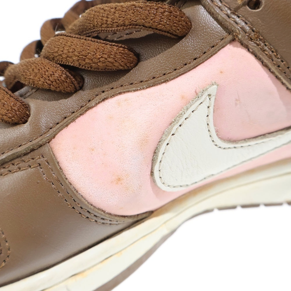 NIKE SB(ナイキエスビー) 【観賞用2005年製】 ×STUSSY DUNK LOW PRO CHERRY ダンク ロー プロ チェリー ローカットスニーカー ブラウン/ピンク US10/28cm 304292-671