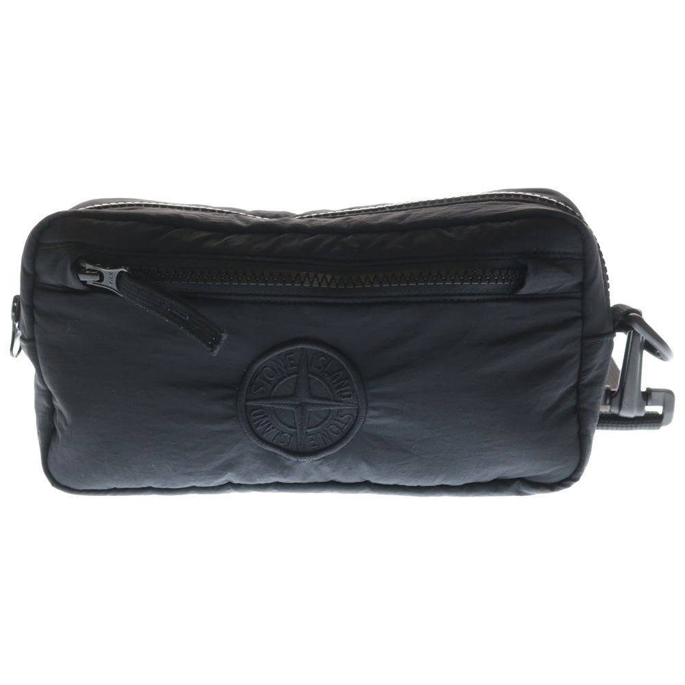 STONE ISLAND(ストーンアイランド) CLUTCH コンパスロゴ刺繍 ナイロン クラッチバッグ ハンドポーチ ブラック 811591776 レディース