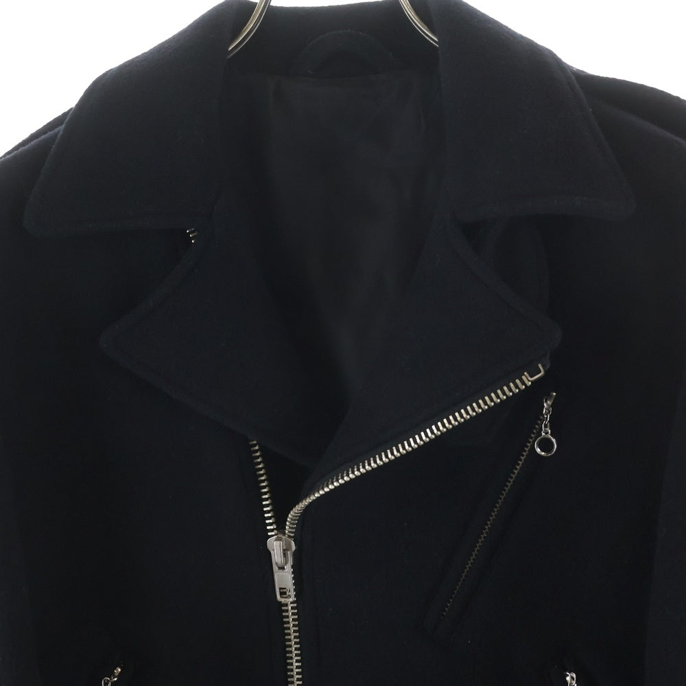 Yohji Yamamoto POUR HOMME(ヨウジヤマモト プールオム) 03AW ウール メルトン ダブルライダースジャケット ブラック HU-J24-166