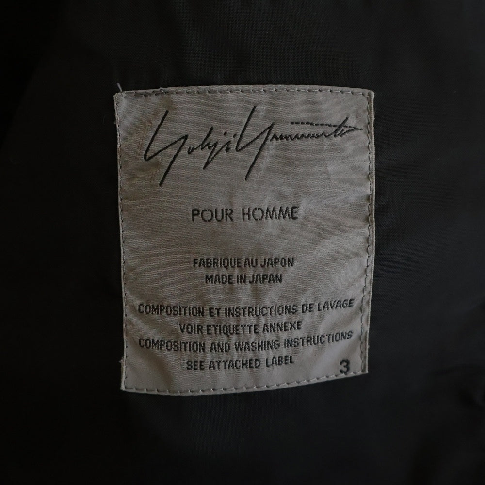 Yohji Yamamoto POUR HOMME(ヨウジヤマモト プールオム) 03AW ウール メルトン ダブルライダースジャケット ブラック HU-J24-166
