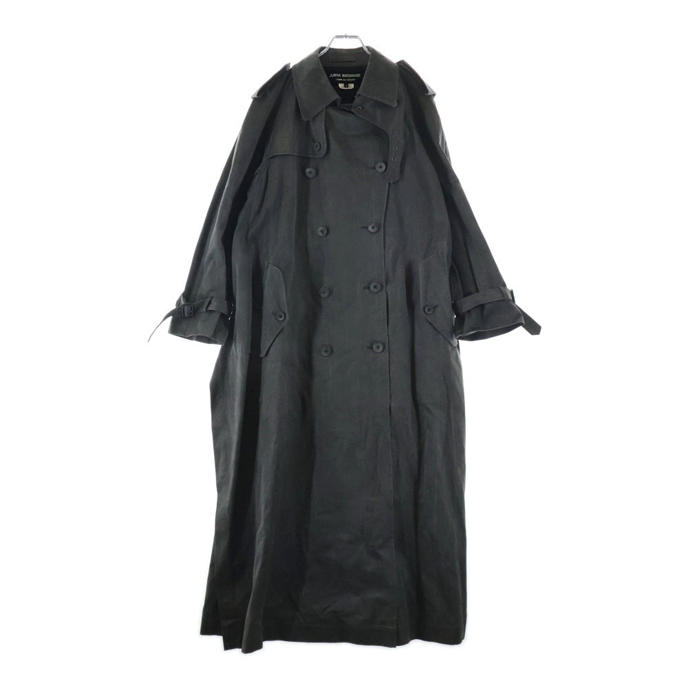 JUNYA WATANABE COMME des GARCONS(ジュンヤワタナベ コムデギャルソン) 02AW AD2002 コットン ダメージ加工 ロング トレンチコート グレー VG-C001